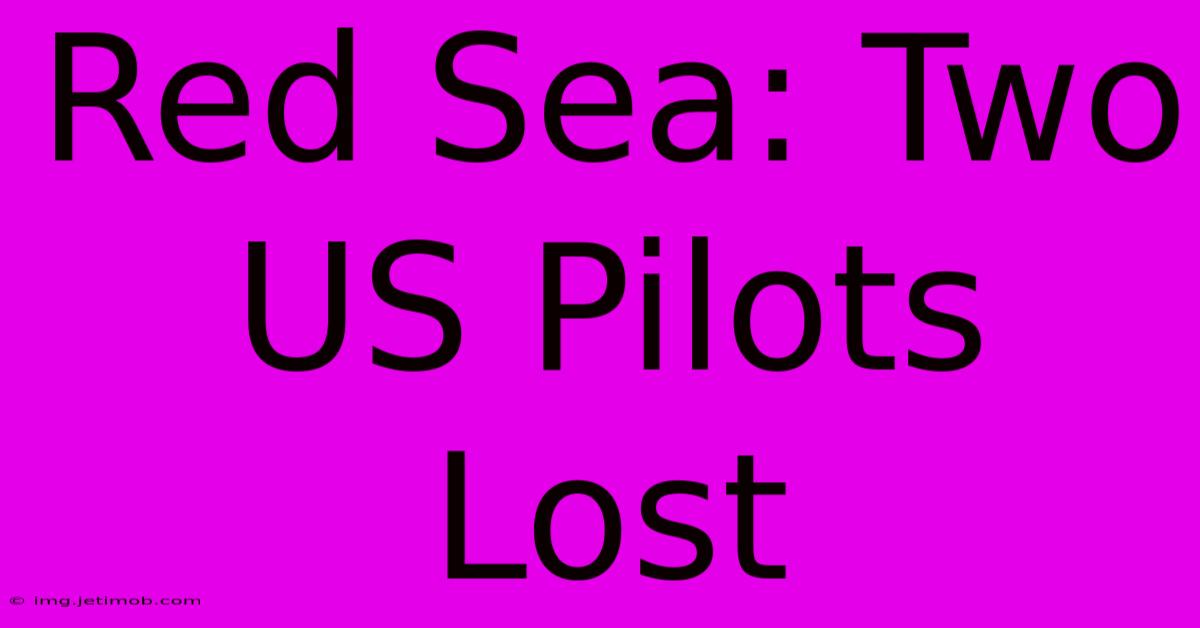 Red Sea: Two US Pilots Lost