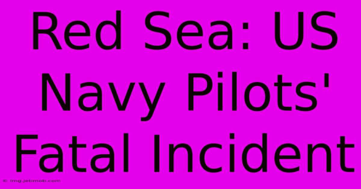 Red Sea: US Navy Pilots' Fatal Incident