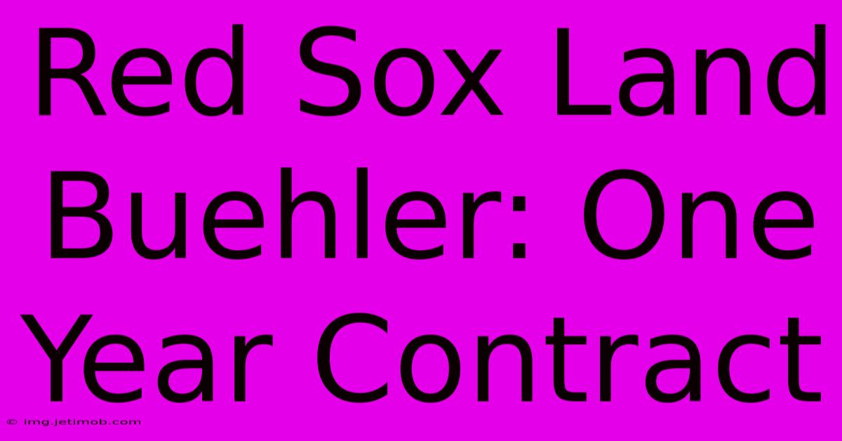 Red Sox Land Buehler: One Year Contract