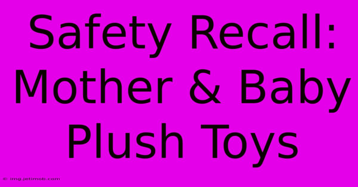 Safety Recall: Mother & Baby Plush Toys