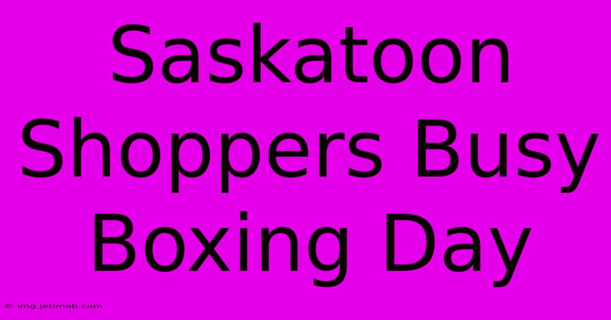 Saskatoon Shoppers Busy Boxing Day