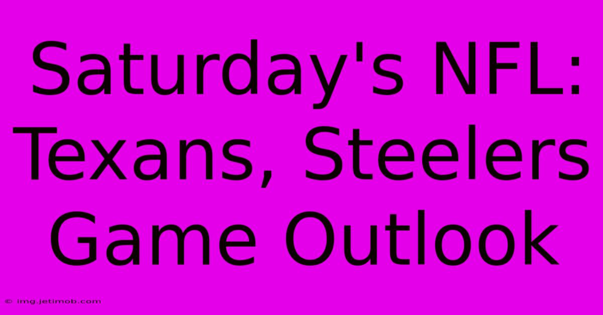 Saturday's NFL:  Texans, Steelers Game Outlook