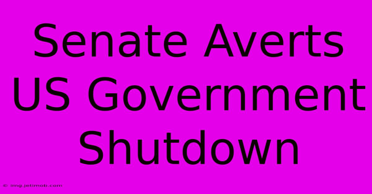 Senate Averts US Government Shutdown