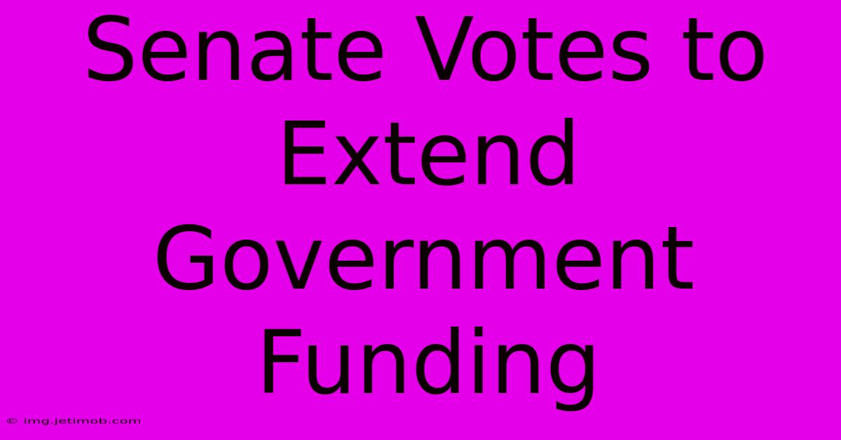 Senate Votes To Extend Government Funding