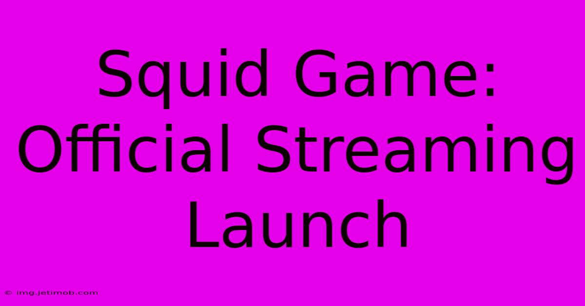 Squid Game: Official Streaming Launch