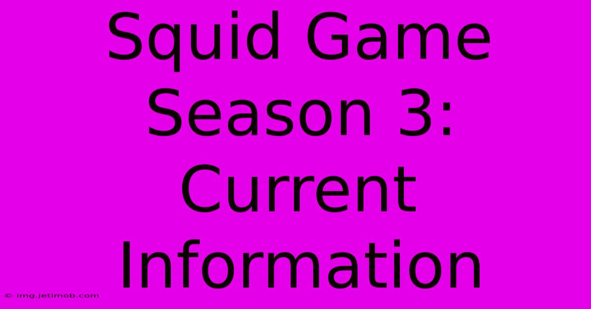 Squid Game Season 3: Current Information