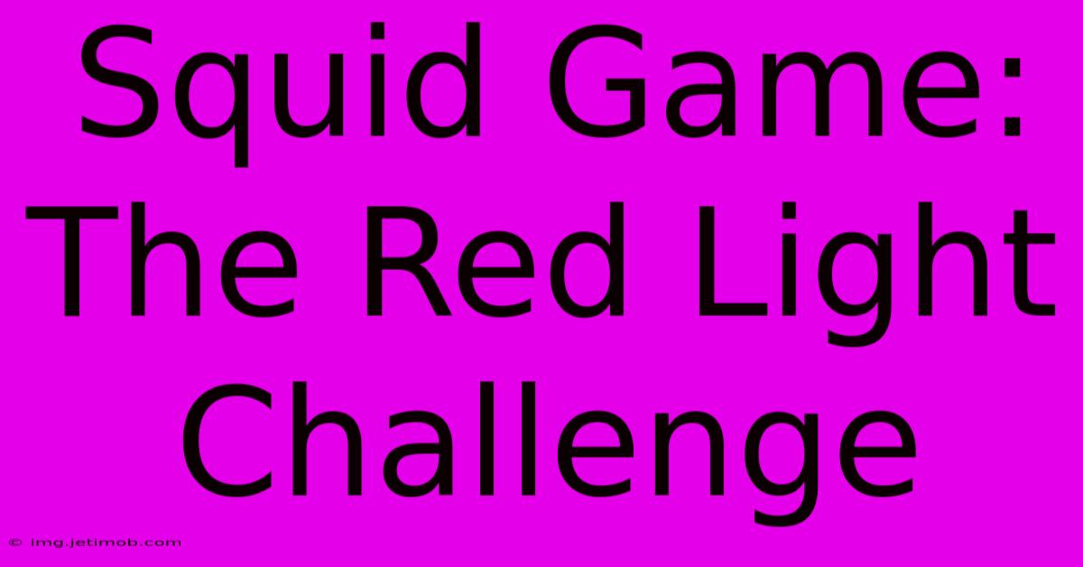 Squid Game:  The Red Light Challenge