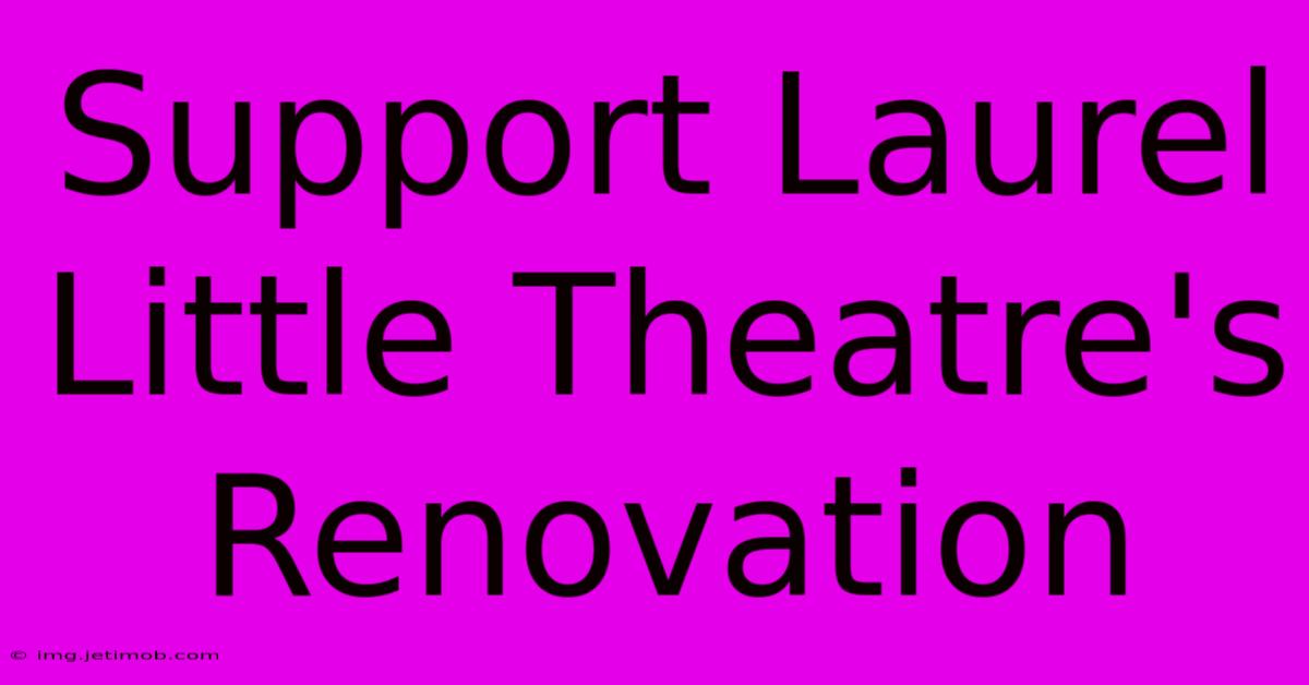 Support Laurel Little Theatre's Renovation