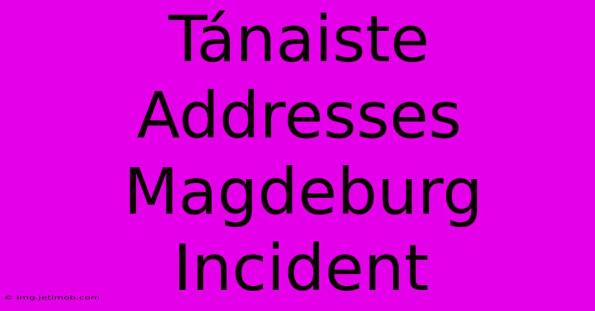 Tánaiste Addresses Magdeburg Incident