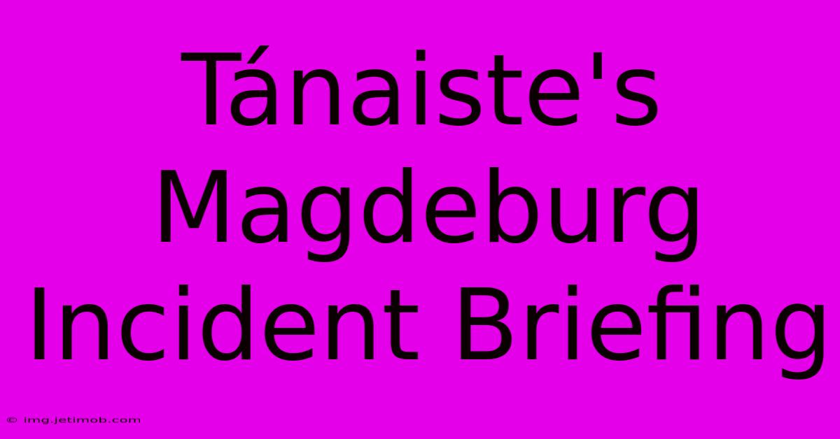 Tánaiste's Magdeburg Incident Briefing