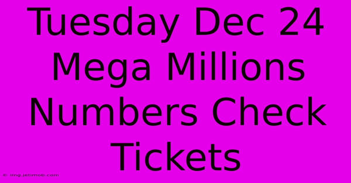 Tuesday Dec 24 Mega Millions Numbers Check Tickets