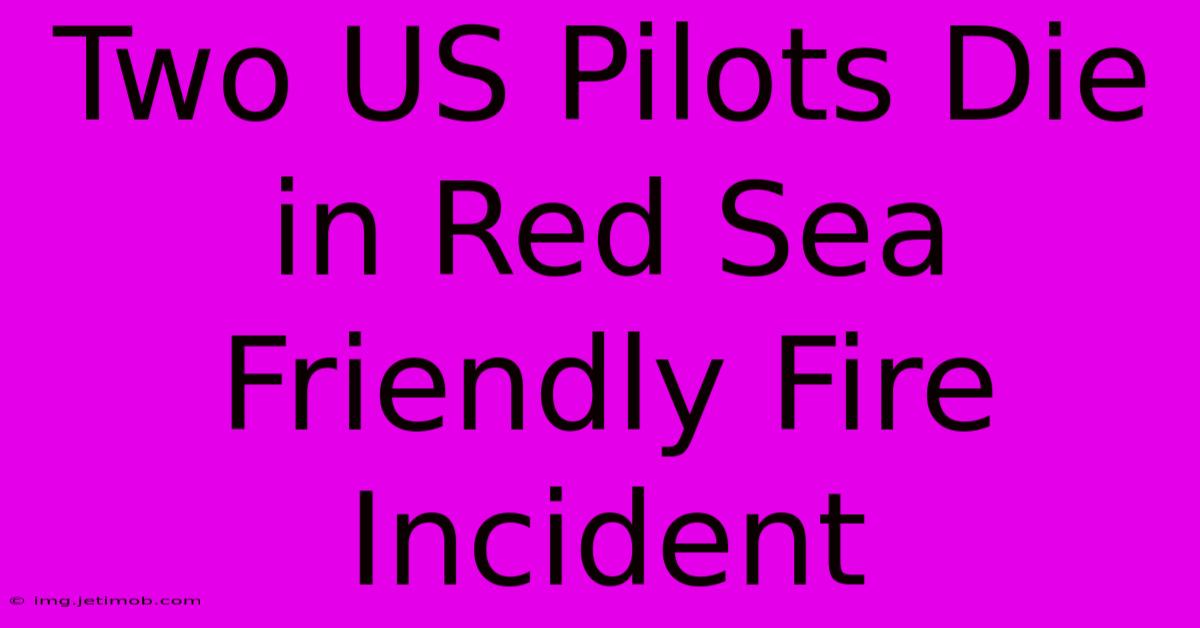 Two US Pilots Die In Red Sea Friendly Fire Incident