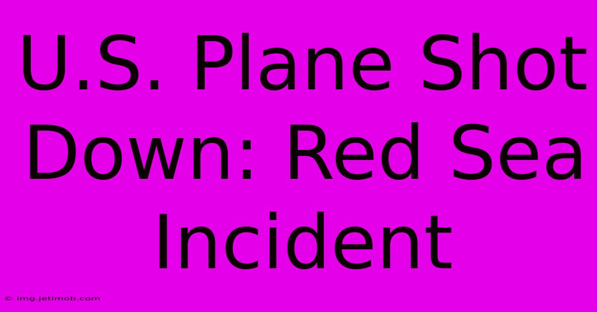 U.S. Plane Shot Down: Red Sea Incident