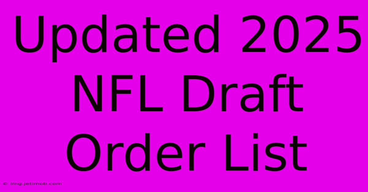 Updated 2025 NFL Draft Order List