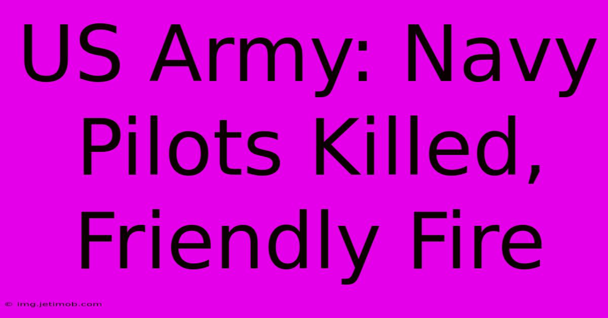 US Army: Navy Pilots Killed, Friendly Fire