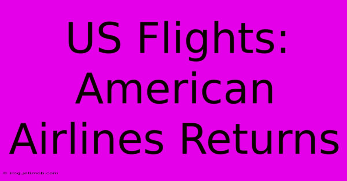 US Flights: American Airlines Returns