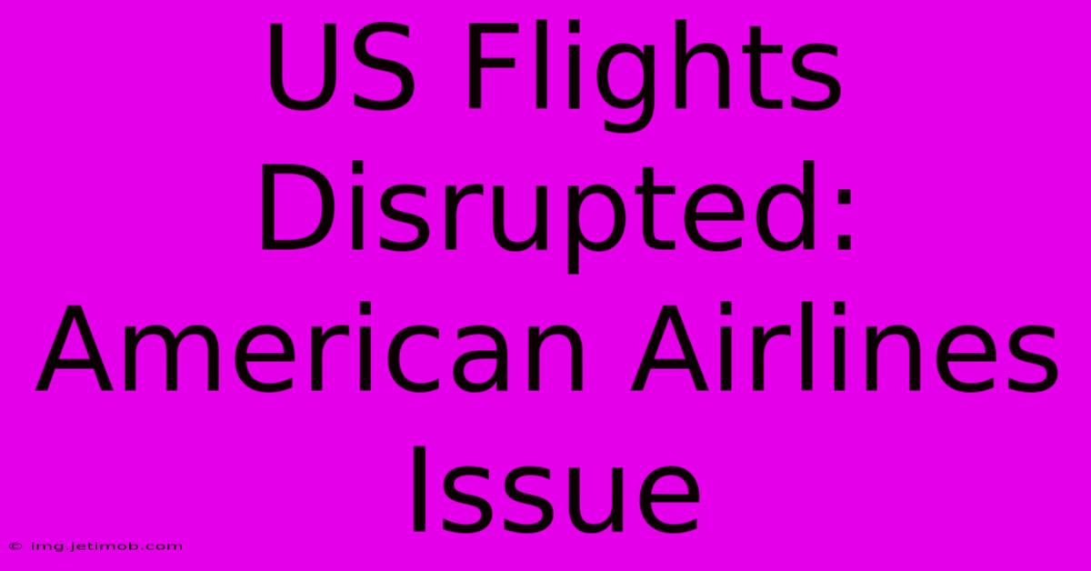 US Flights Disrupted: American Airlines Issue