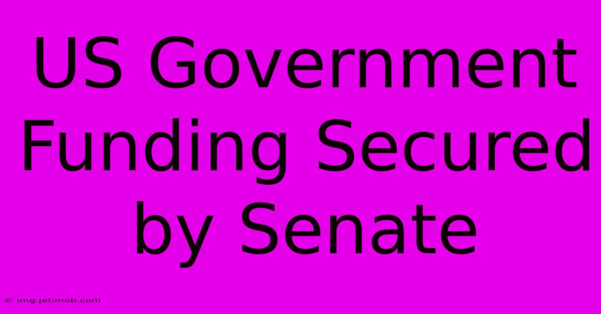 US Government Funding Secured By Senate