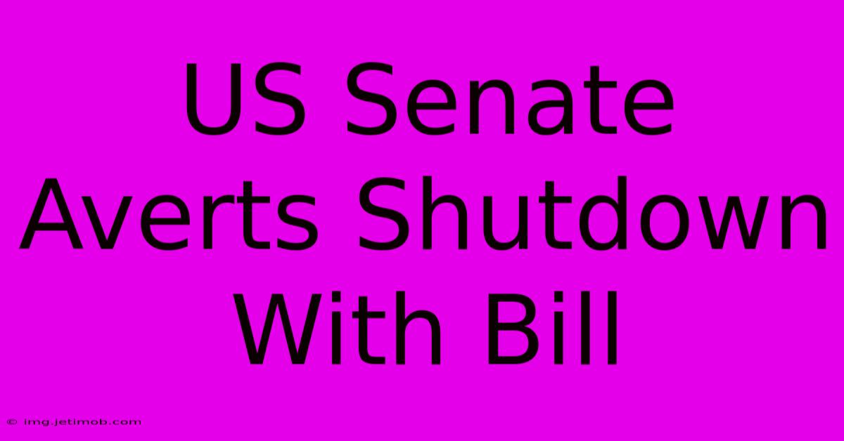 US Senate Averts Shutdown With Bill