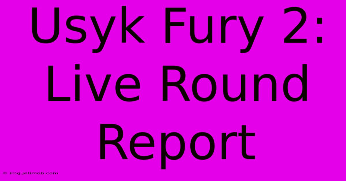 Usyk Fury 2: Live Round Report