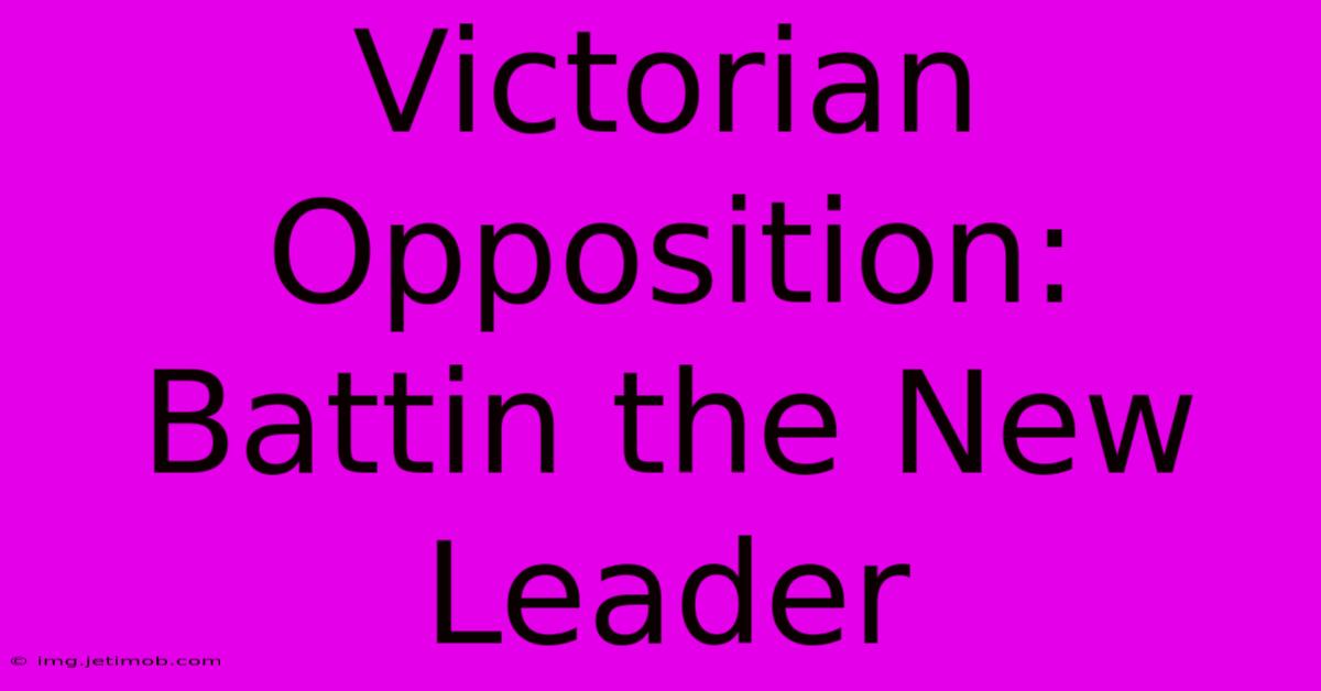 Victorian Opposition: Battin The New Leader