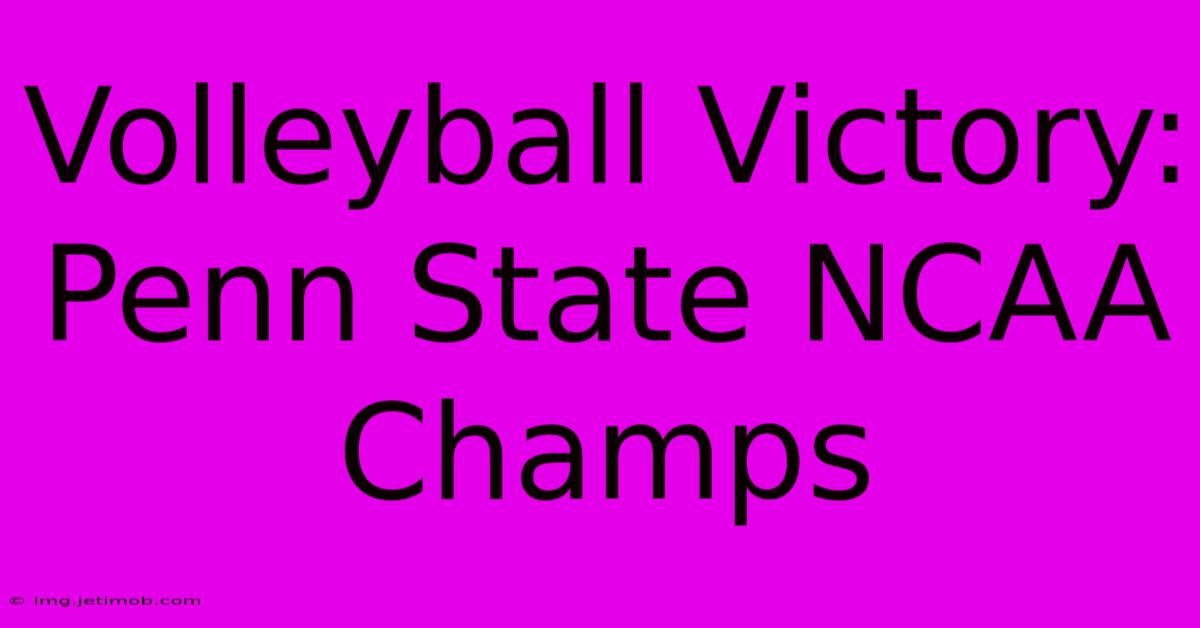 Volleyball Victory: Penn State NCAA Champs