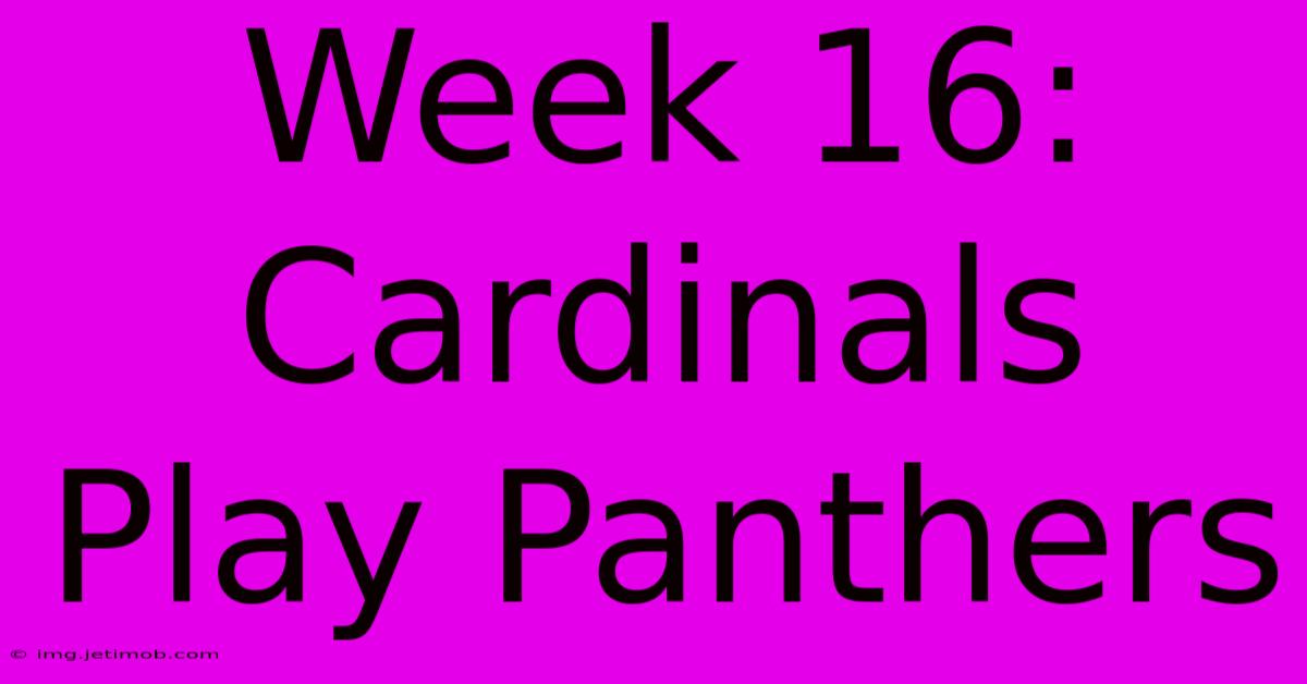 Week 16: Cardinals Play Panthers