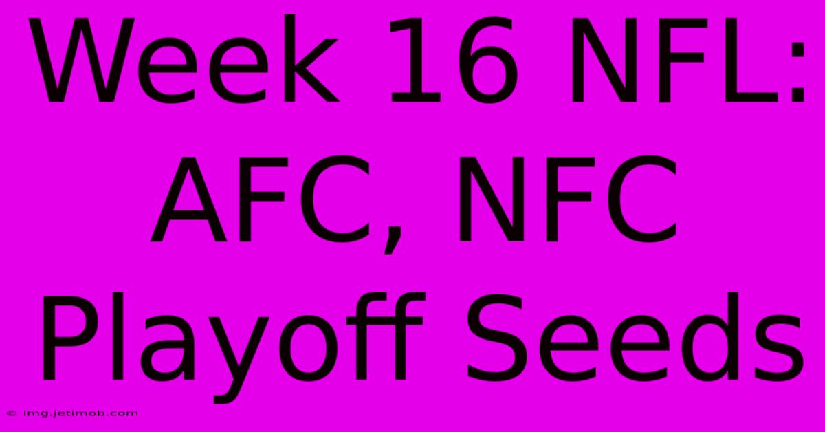 Week 16 NFL: AFC, NFC Playoff Seeds