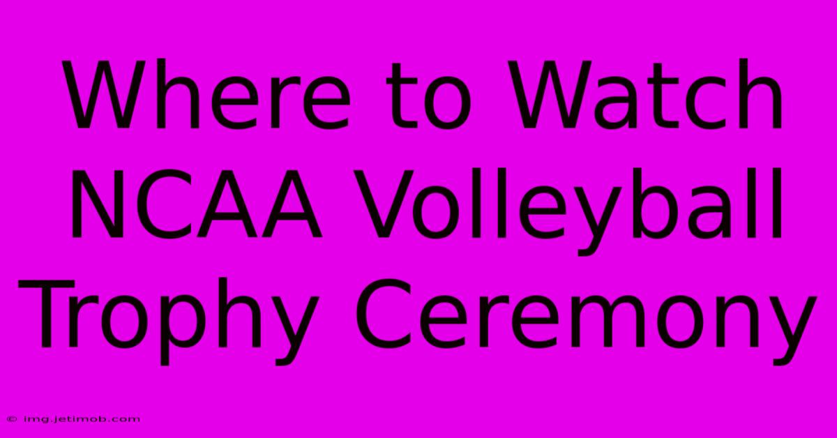 Where To Watch NCAA Volleyball Trophy Ceremony