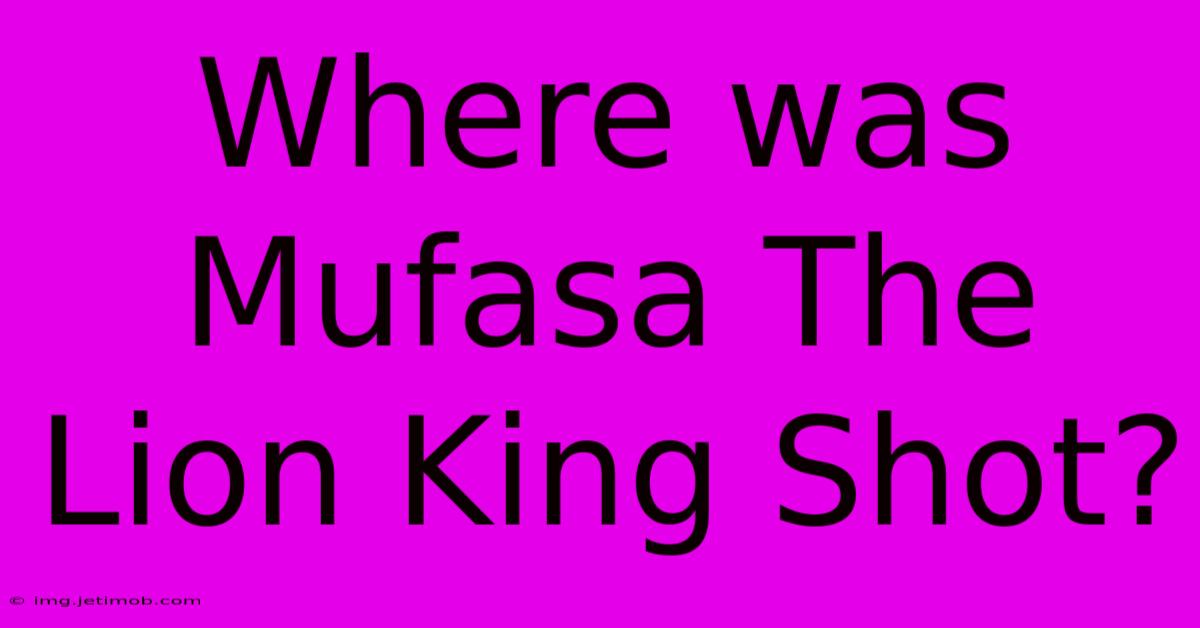 Where Was Mufasa The Lion King Shot?