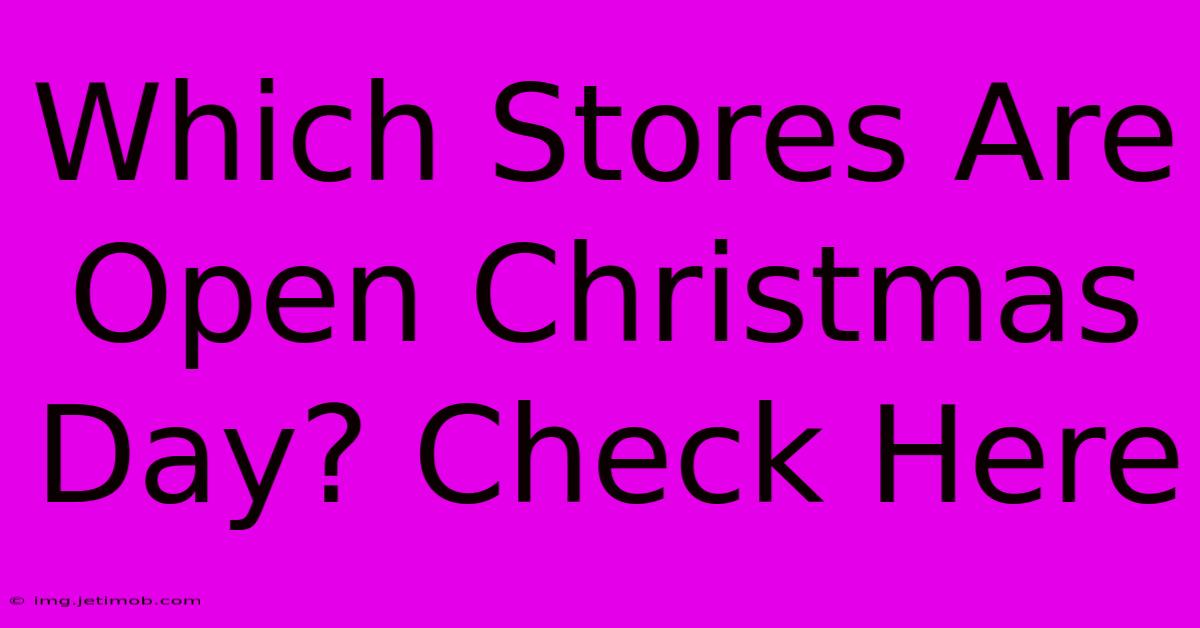 Which Stores Are Open Christmas Day? Check Here