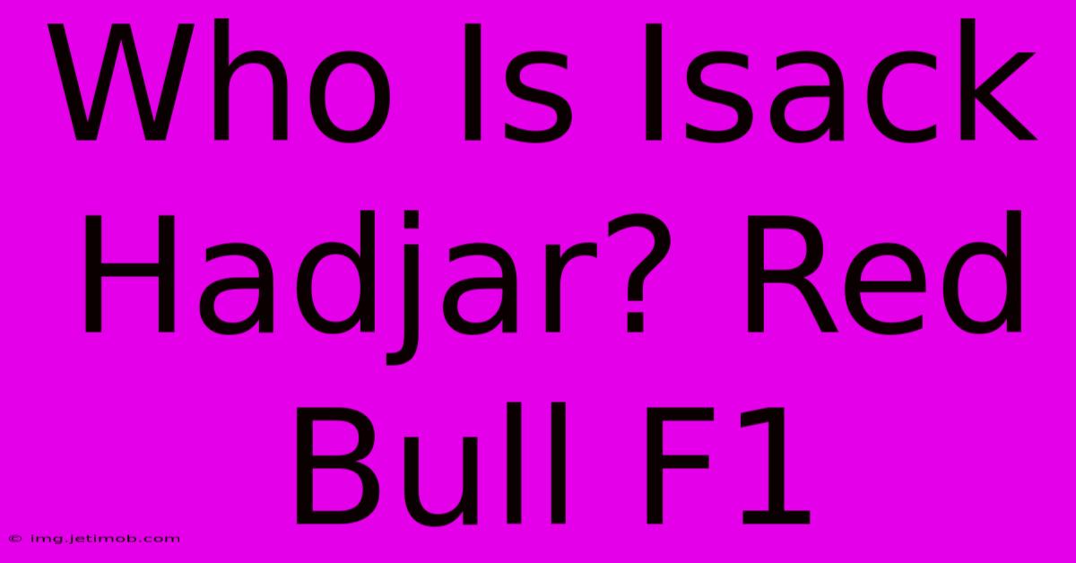 Who Is Isack Hadjar? Red Bull F1