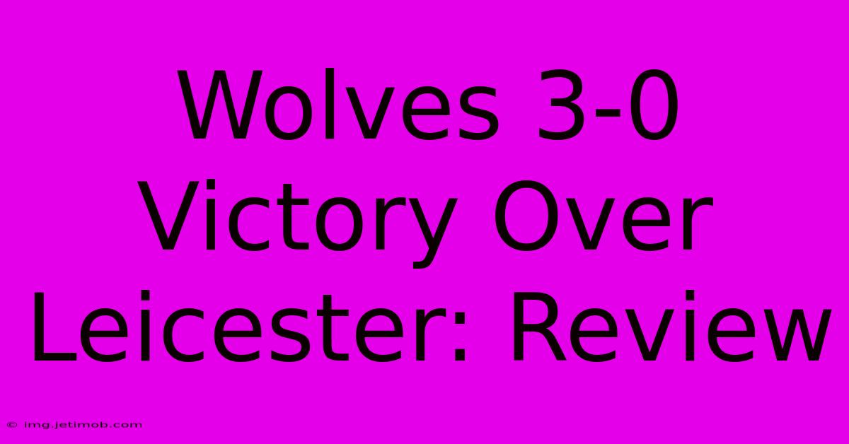 Wolves 3-0 Victory Over Leicester: Review