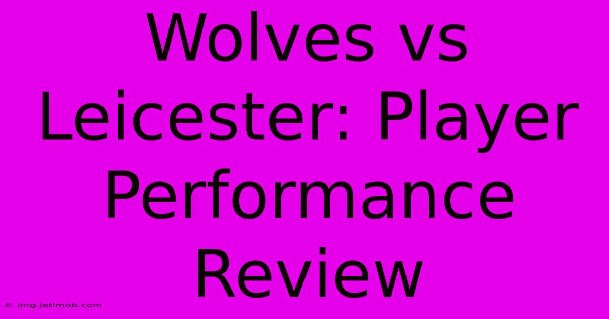 Wolves Vs Leicester: Player Performance Review