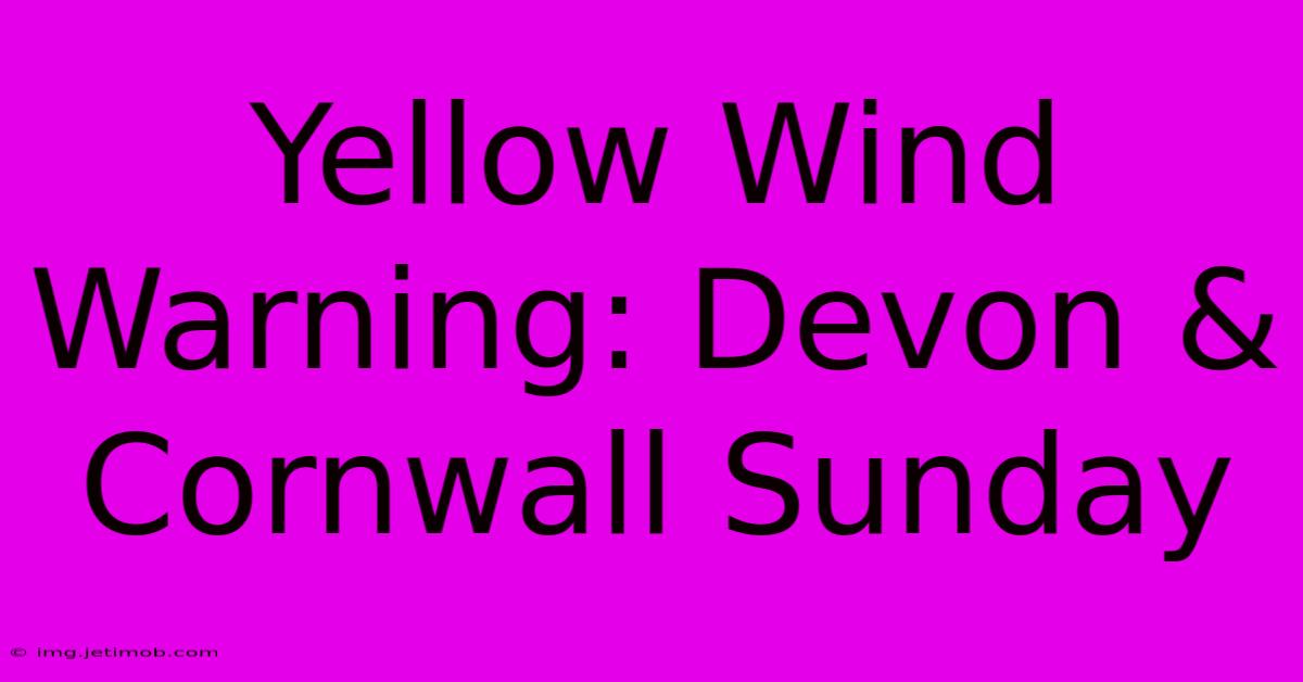 Yellow Wind Warning: Devon & Cornwall Sunday